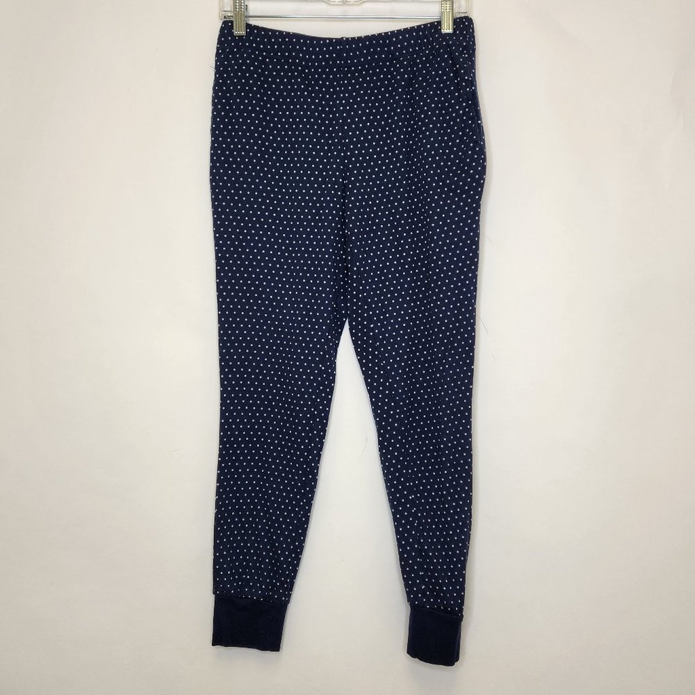 Target Pajama Pants Small Navy Blue Polka Dot Cotton Stretch